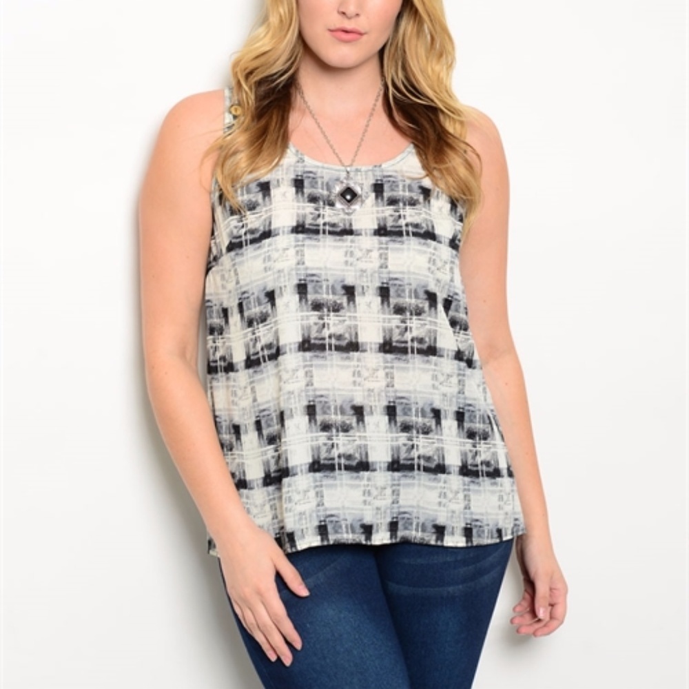💥3for$20💥 PLUS SIZE IVORY BLACK  TOP
